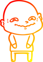 desenho de linha de gradiente quente desenho animado cara assustador png