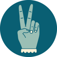 peace symbol two finger hand gesture icon png