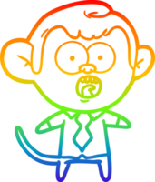 desenho de linha gradiente arco-íris desenho animado macaco empresário png