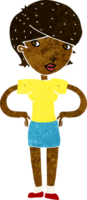 mulher de desenho animado com as mãos nos quadris png