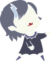 flat color style cartoon laughing vampire girl png