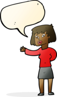cartoon woman explaining with speech bubble png