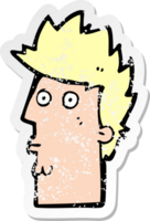 retro noodlijdende sticker van een cartoon verrast gezicht png