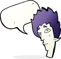 cabeça de vampiro de desenho animado com balão png