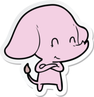 sticker of a cute cartoon elephant png