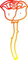 ligne de gradient chaud dessinant une fleur de dessin animé png