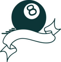 tattoo with banner of a 8 ball png