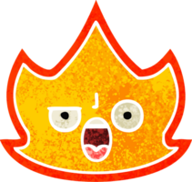 fogo de desenho animado estilo ilustração retrô png