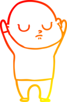 desenho de linha de gradiente quente desenho animado homem careca png