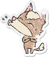 beunruhigter Aufkleber eines Cartoons des heulenden Wolfs png