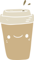 flat color style cartoon takeaway coffee png