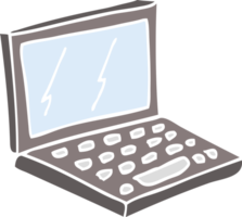 computadora portátil de dibujos animados de ilustración de color plano png