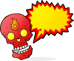 cartoon mystic skull with speech bubble png