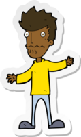 sticker of a cartoon nervous man png