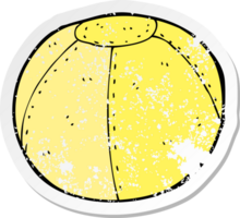 retro distressed sticker of a cartoon stitched football png