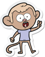 sticker of a cartoon shocked monkey png