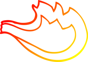 flamme de dessin animé de dessin de ligne de gradient chaud png