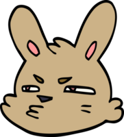 dessin animé doodle lapin de mauvaise humeur png