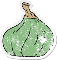 distressed sticker cartoon doodle of a pumpkin png