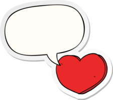 cartoon love heart and speech bubble sticker png