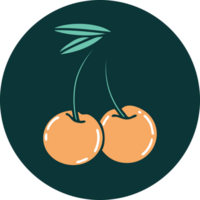 tattoo style icon of cherries png