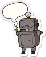 cartoon robot en tekstballon sticker png