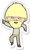 sticker of a cartoon bearded man pointing and laughing png