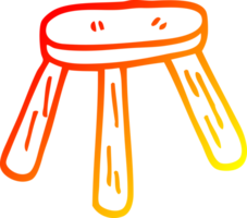 warm gradient line drawing cartoon wooden stool png