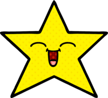 estrela de ouro dos desenhos animados de estilo de quadrinhos png