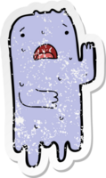 distressed sticker of a cartoon ghost png