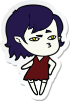 adesivo di una ragazza vampiro cartone animato png