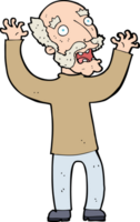 cartoon terrified old man png