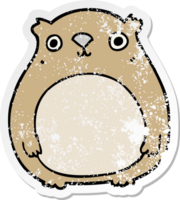 distressed sticker of a cartoon bear png