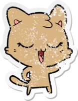 noodlijdende sticker van een happy cartoon kat png