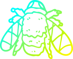 cold gradient line drawing cartoon doodled bee png