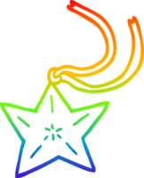 colar de estrela de desenho animado de desenho de linha de gradiente de arco-íris png
