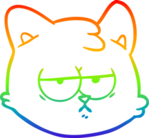 Regenbogen-Gradientenlinie, die Cartoon-Katzengesicht zeichnet png