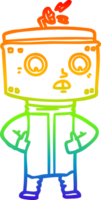 rainbow gradient line drawing cartoon robot png