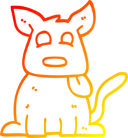 warm gradient line drawing cartoon happy dog png