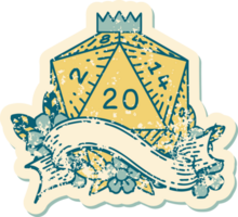 ilustración natural de tirada de dados veinte d20 png