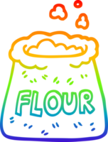 rainbow gradient line drawing cartoon bag of flour png