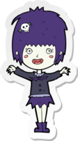 sticker of a cartoon happy vampire girl png