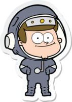 adesivo di un cartone animato felice astronauta png