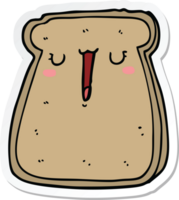 autocollant d'un toast de dessin animé png