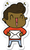 sticker of a cartoon excited man png