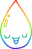 arc en ciel gradient ligne dessin dessin animé goutte de pluie png