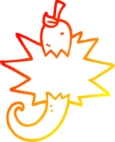 warm gradient line drawing cartoon red hot chili png
