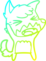 cold gradient line drawing angry cartoon fox png