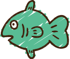 Surprised Fish Chalk Drawing png