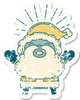 grunge sticker van tatoeëren stijl de kerstman claus Kerstmis karakter png